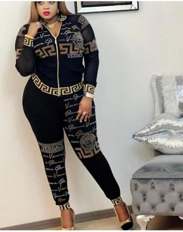 Zawadi Fitted Elegance Dress (Black & Gold with Waist Belt)